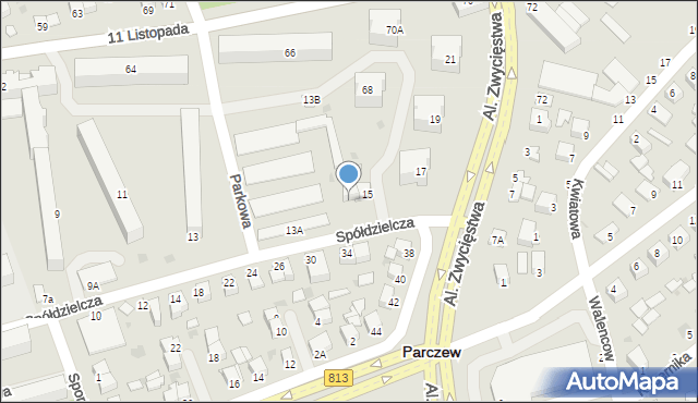 Parczew, Spółdzielcza, 15A, mapa Parczew