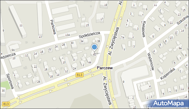 Parczew, Spółdzielcza, 42, mapa Parczew