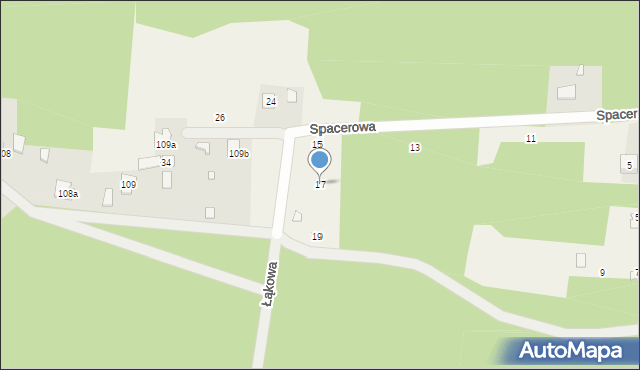 Pasek, Spacerowa, 17, mapa Pasek