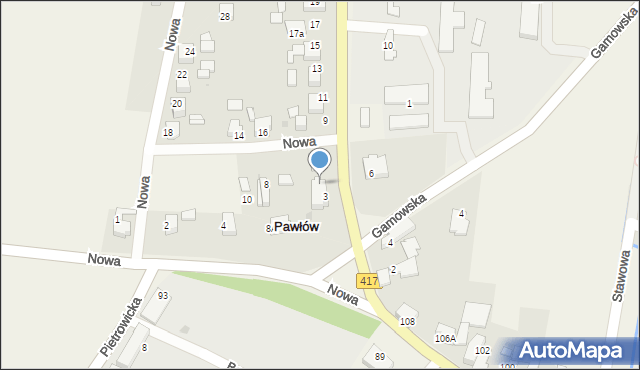 Pawłów, Spółdzielcza, 5, mapa Pawłów