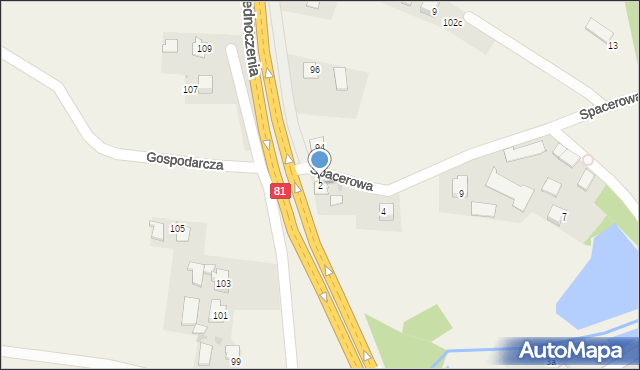 Pawłowice, Spacerowa, 2, mapa Pawłowice