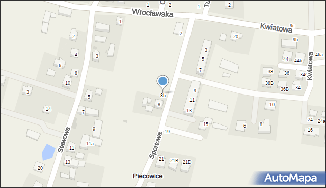 Piecowice, Sportowa, 8b, mapa Piecowice