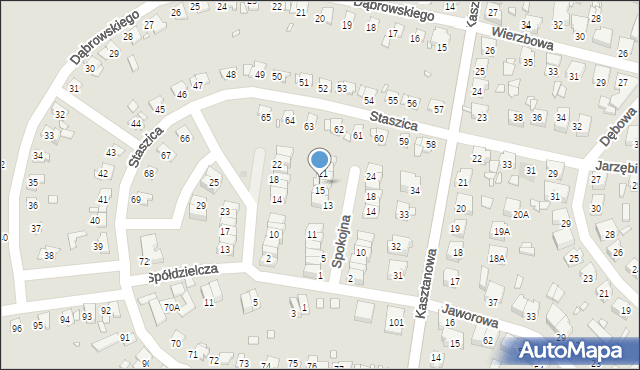 Piekary Śląskie, Spokojna, 17, mapa Piekary Śląskie