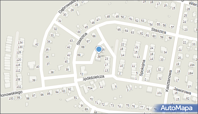 Piekary Śląskie, Spółdzielcza, 29, mapa Piekary Śląskie