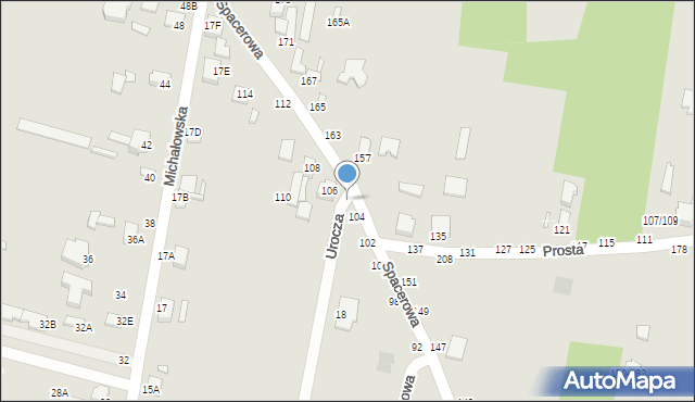 Piotrków Trybunalski, Spacerowa, 104A, mapa Piotrków Trybunalski