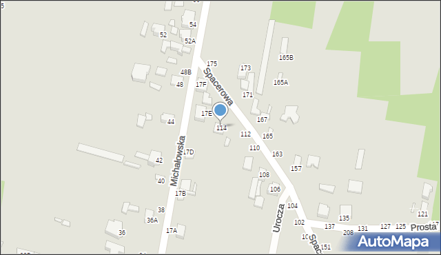 Piotrków Trybunalski, Spacerowa, 114, mapa Piotrków Trybunalski