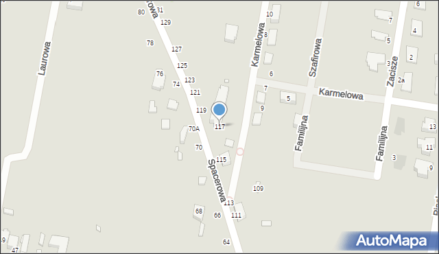 Piotrków Trybunalski, Spacerowa, 117, mapa Piotrków Trybunalski