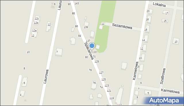 Piotrków Trybunalski, Spacerowa, 133, mapa Piotrków Trybunalski