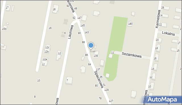 Piotrków Trybunalski, Spacerowa, 141, mapa Piotrków Trybunalski