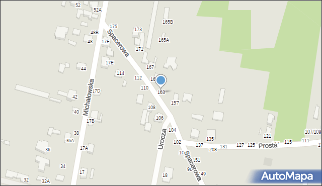 Piotrków Trybunalski, Spacerowa, 163, mapa Piotrków Trybunalski