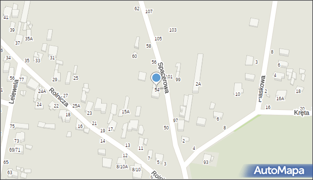 Piotrków Trybunalski, Spacerowa, 54, mapa Piotrków Trybunalski