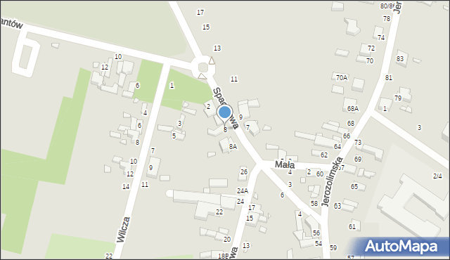 Piotrków Trybunalski, Spacerowa, 8, mapa Piotrków Trybunalski