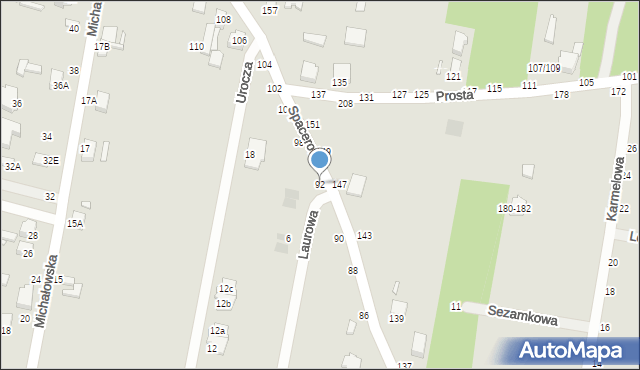 Piotrków Trybunalski, Spacerowa, 92, mapa Piotrków Trybunalski