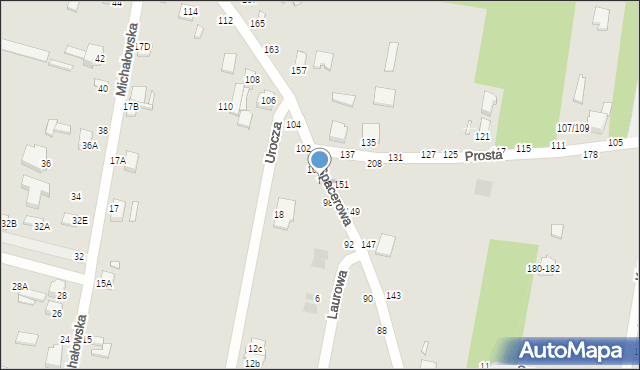 Piotrków Trybunalski, Spacerowa, 98A, mapa Piotrków Trybunalski