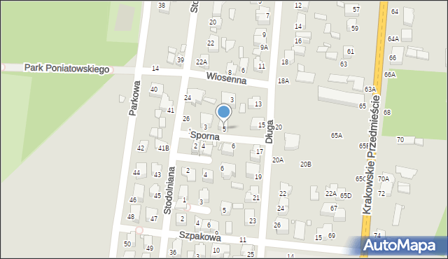 Piotrków Trybunalski, Sporna, 5, mapa Piotrków Trybunalski