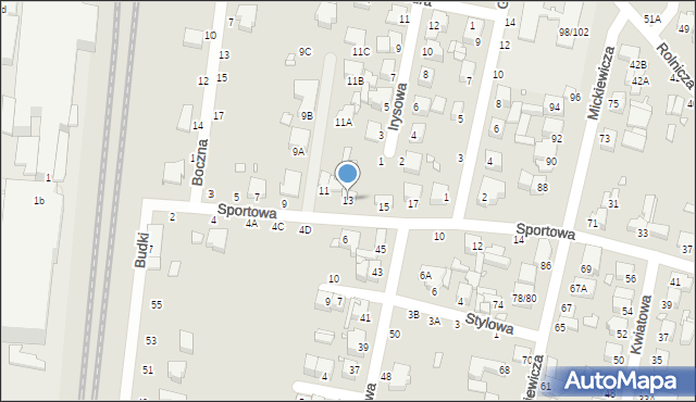 Piotrków Trybunalski, Sportowa, 13, mapa Piotrków Trybunalski