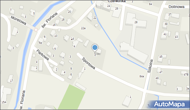 Pisarzowice, Sportowa, 2, mapa Pisarzowice