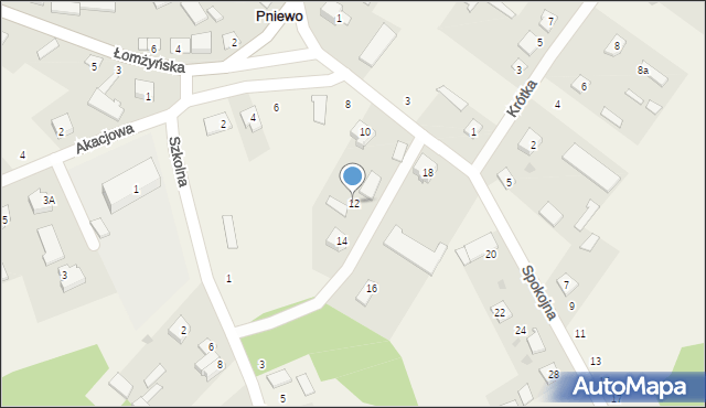 Pniewo, Spokojna, 12, mapa Pniewo