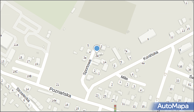 Pniewy, Sportowa, 2a, mapa Pniewy