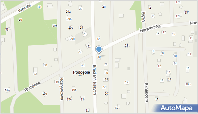 Poddębie, Spacerowa, 30, mapa Poddębie