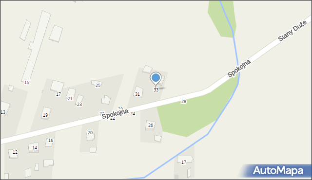 Podnieśno, Spokojna, 33, mapa Podnieśno