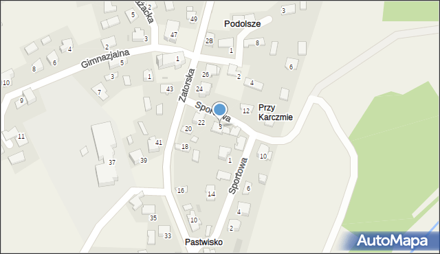 Podolsze, Sportowa, 3, mapa Podolsze