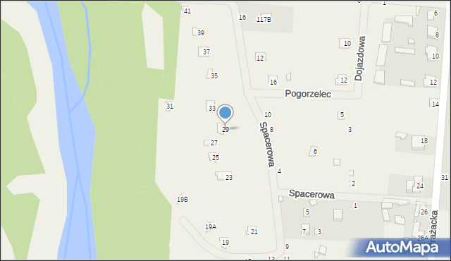 Pogorzelec, Spacerowa, 29, mapa Pogorzelec