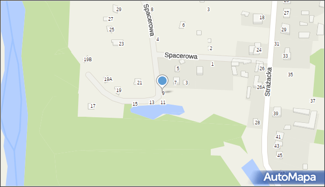 Pogorzelec, Spacerowa, 9, mapa Pogorzelec