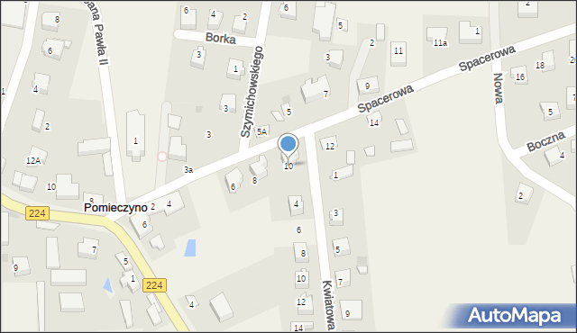 Pomieczyno, Spacerowa, 10, mapa Pomieczyno