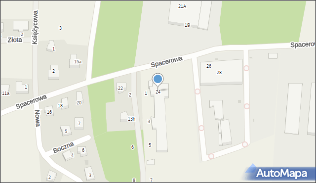 Pomieczyno, Spacerowa, 24, mapa Pomieczyno