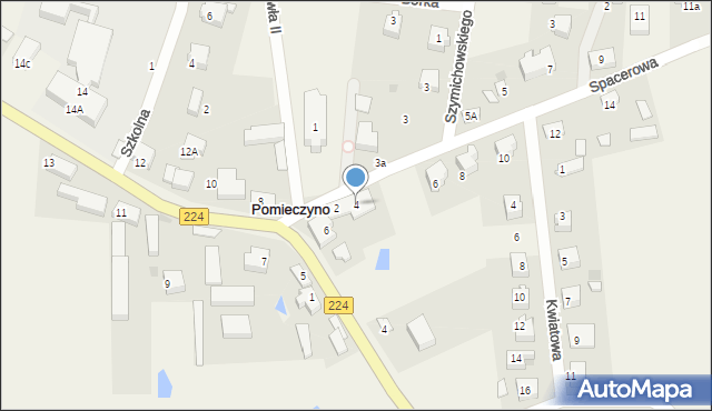 Pomieczyno, Spacerowa, 4, mapa Pomieczyno