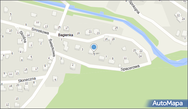 Porąbka, Spacerowa, 5, mapa Porąbka