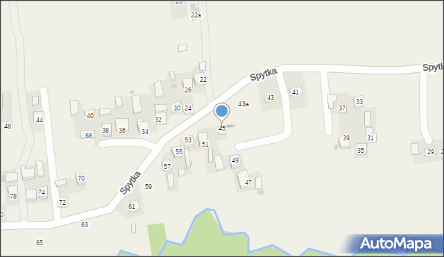 Poręba Spytkowska, Spytka, kasztelana, 45, mapa Poręba Spytkowska