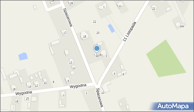 Postoliska, Spacerowa, 14, mapa Postoliska