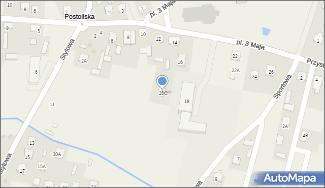 Postoliska, Sportowa, 20C, mapa Postoliska