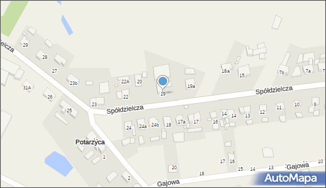 Potarzyca, Spółdzielcza, 19, mapa Potarzyca