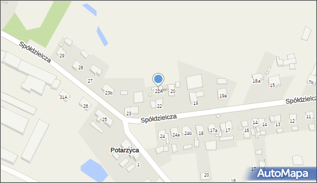 Potarzyca, Spółdzielcza, 22A, mapa Potarzyca