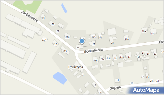 Potarzyca, Spółdzielcza, 23a, mapa Potarzyca