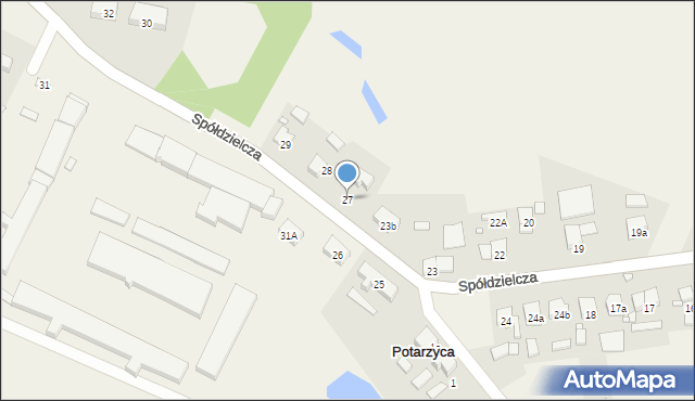 Potarzyca, Spółdzielcza, 27, mapa Potarzyca