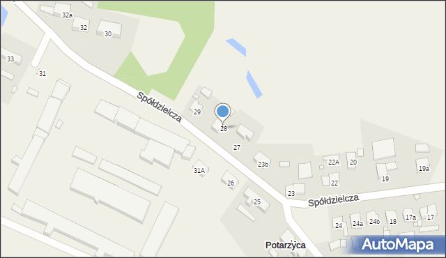 Potarzyca, Spółdzielcza, 28, mapa Potarzyca