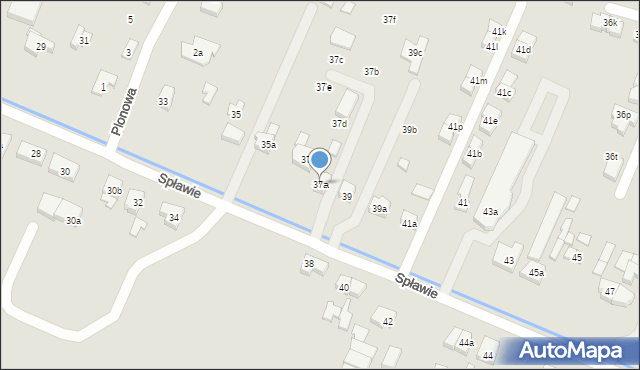 Poznań, Spławie, 37a, mapa Poznania