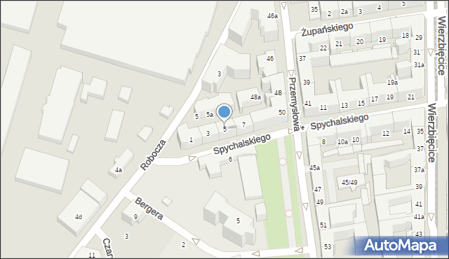 Poznań, Spychalskiego Jana, 5, mapa Poznania