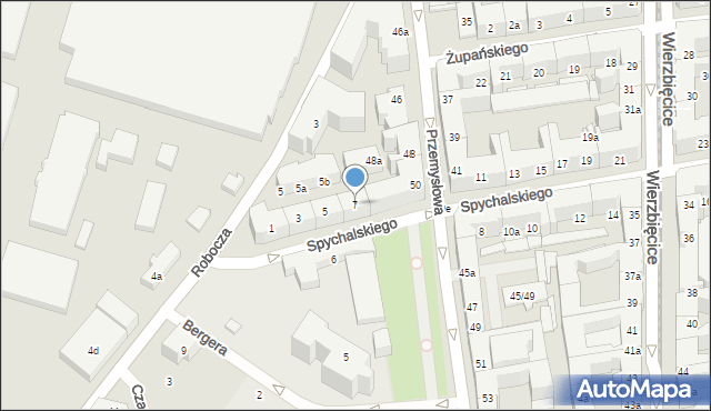 Poznań, Spychalskiego Jana, 7, mapa Poznania