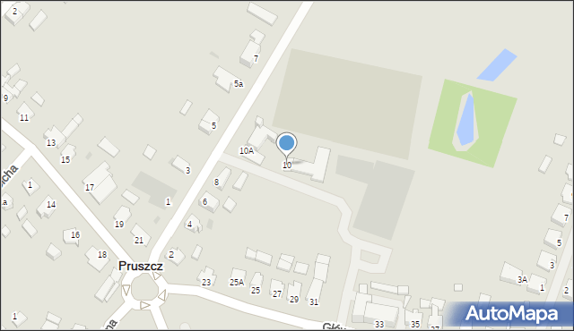 Pruszcz, Sportowa, 10, mapa Pruszcz