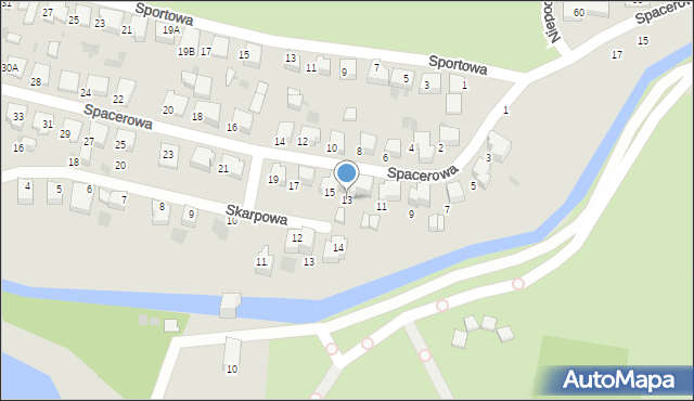 Pruszcz Gdański, Spacerowa, 13, mapa Pruszcz Gdański