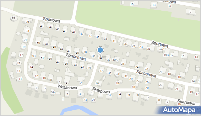 Pruszcz Gdański, Spacerowa, 34, mapa Pruszcz Gdański