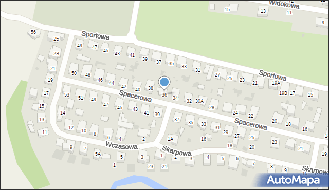 Pruszcz Gdański, Spacerowa, 36, mapa Pruszcz Gdański