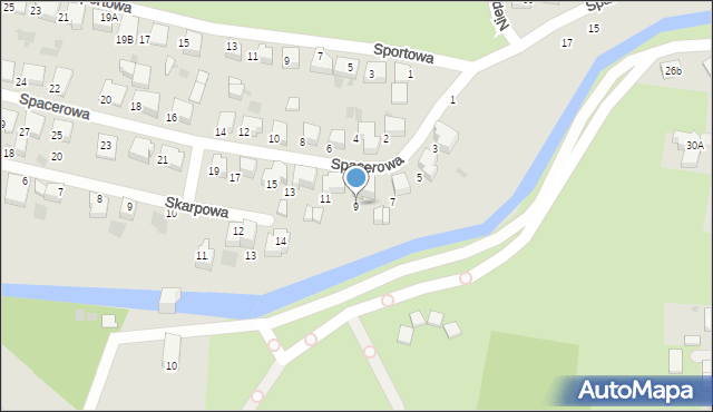 Pruszcz Gdański, Spacerowa, 9, mapa Pruszcz Gdański