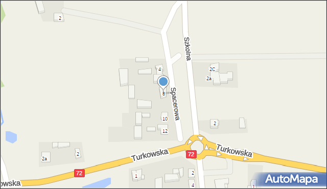 Przykona, Spacerowa, 8, mapa Przykona