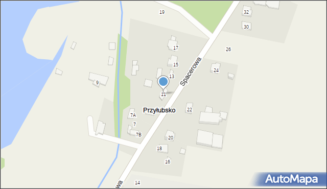 Przyłubsko, Spacerowa, 11, mapa Przyłubsko